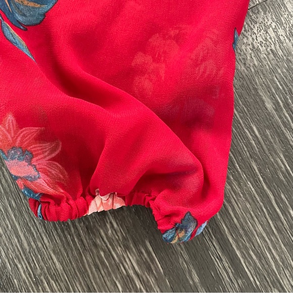 Ava & Viv Red Floral Chiffon Midi Dress - Picture 7 of 10